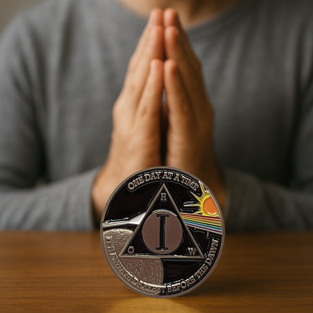 Sun & Moon AA Coin 1-60yrs Sobriety Chip