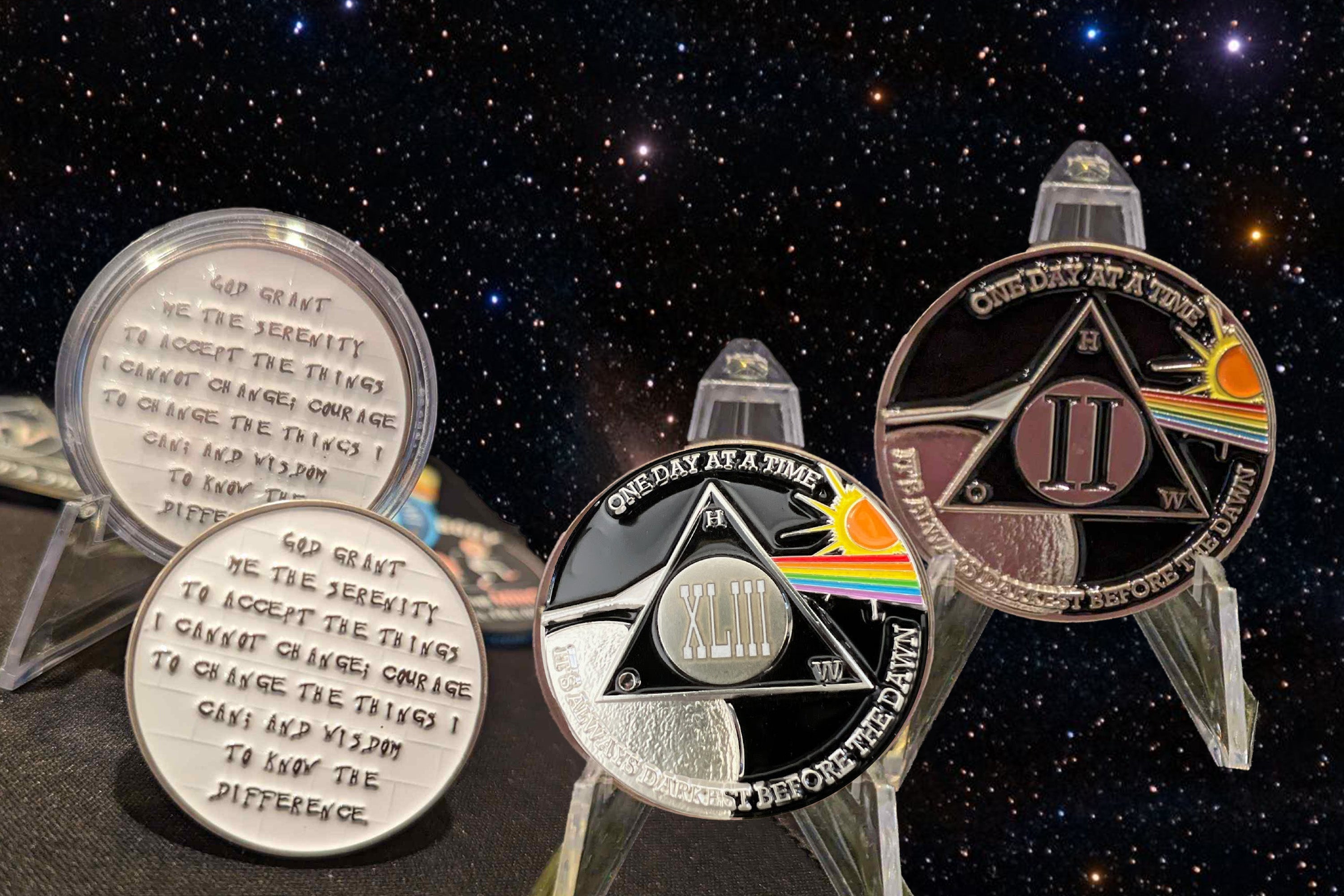 Sun & Moon AA Coin 1-60yrs Sobriety Chip