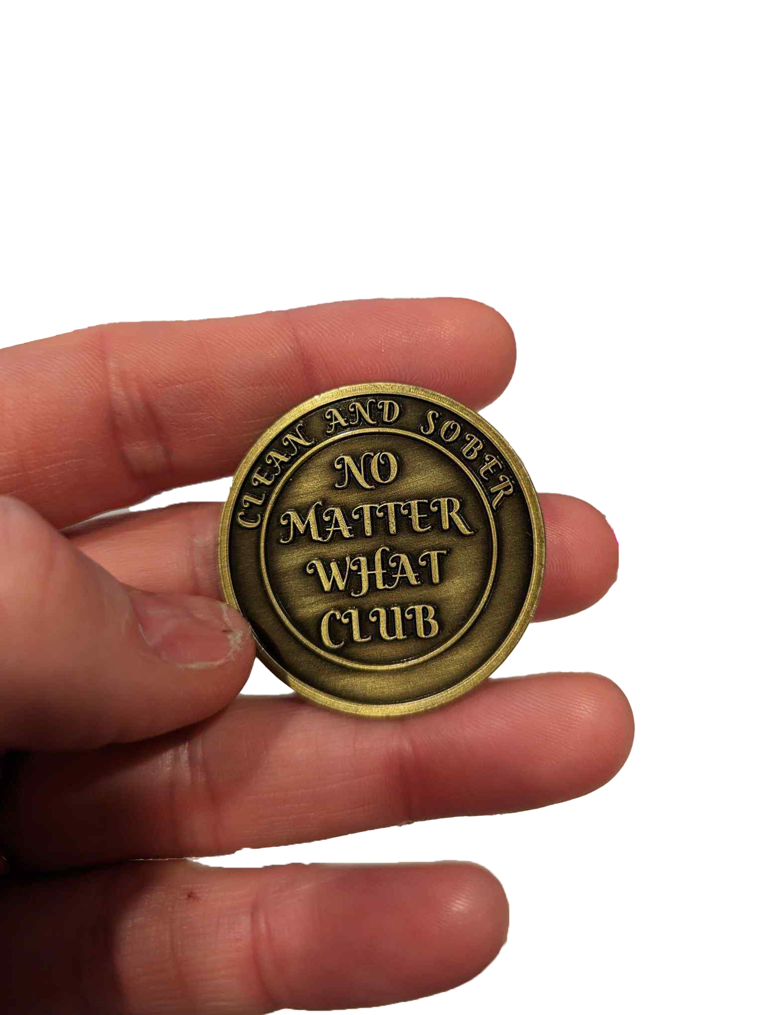 No Matter What Club AA Medallion 24hrs-11 Months Sobriety Chip -Add Name and Sobriety Date