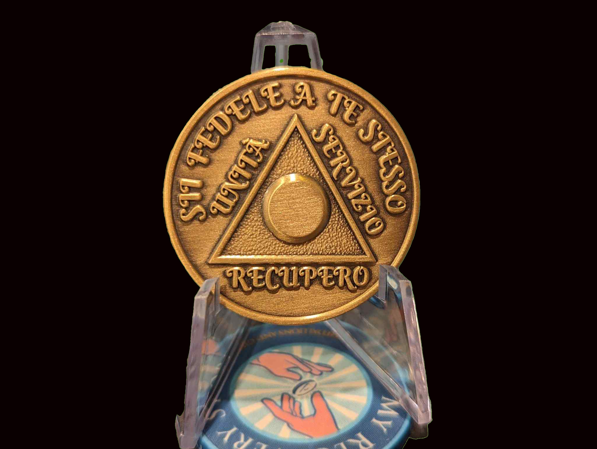 Italian Sobriety Coin | 1-60 Years Engraved in Traditional Numbers | AA Recovery Medallion