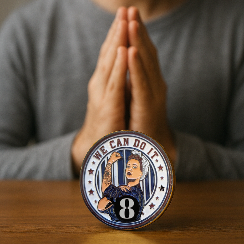 Patriotic Rosie AA Coin 24hr-65yrs Sobriety Chip