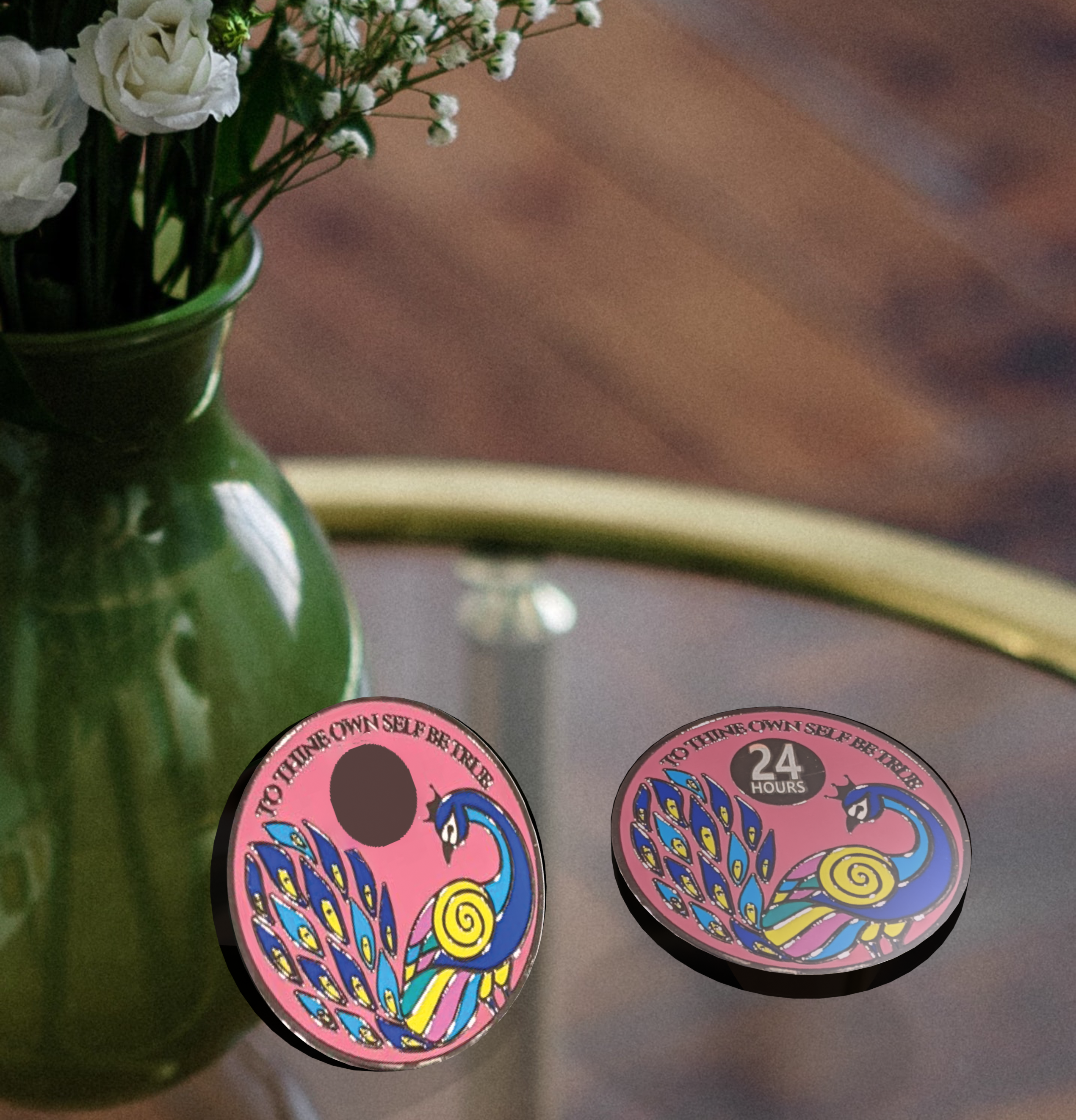 Peacock Recovery Medallion in 24hr to 11 months