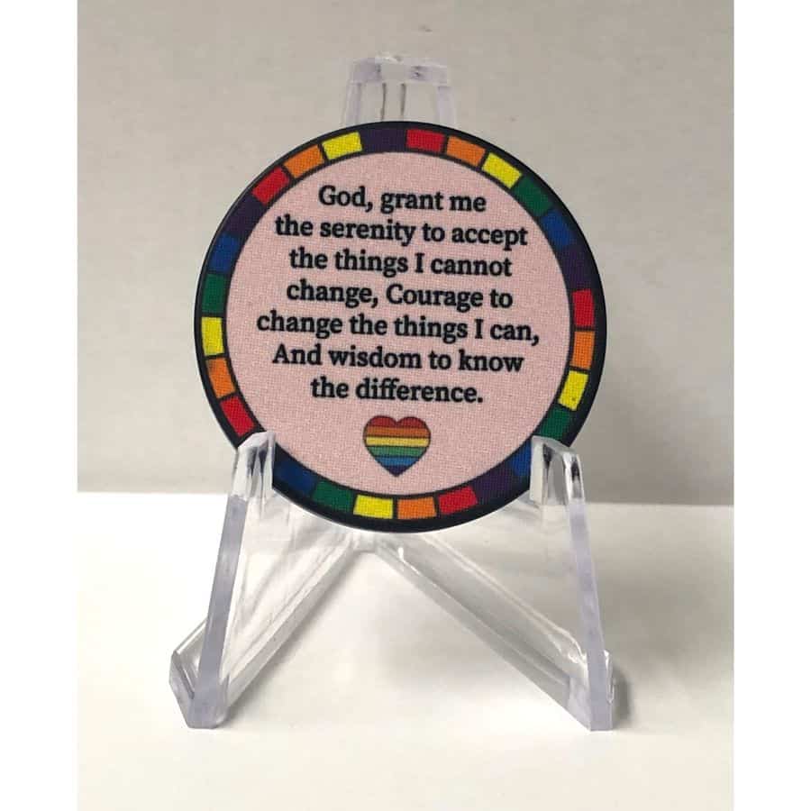 12-Pack Rainbow AA Monthly Chips: Celebrate Sobriety from 24 Hours to 11 Months