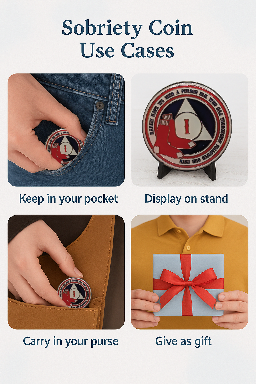 Red Sox AA Coin 1-50yrs Sobriety Chip