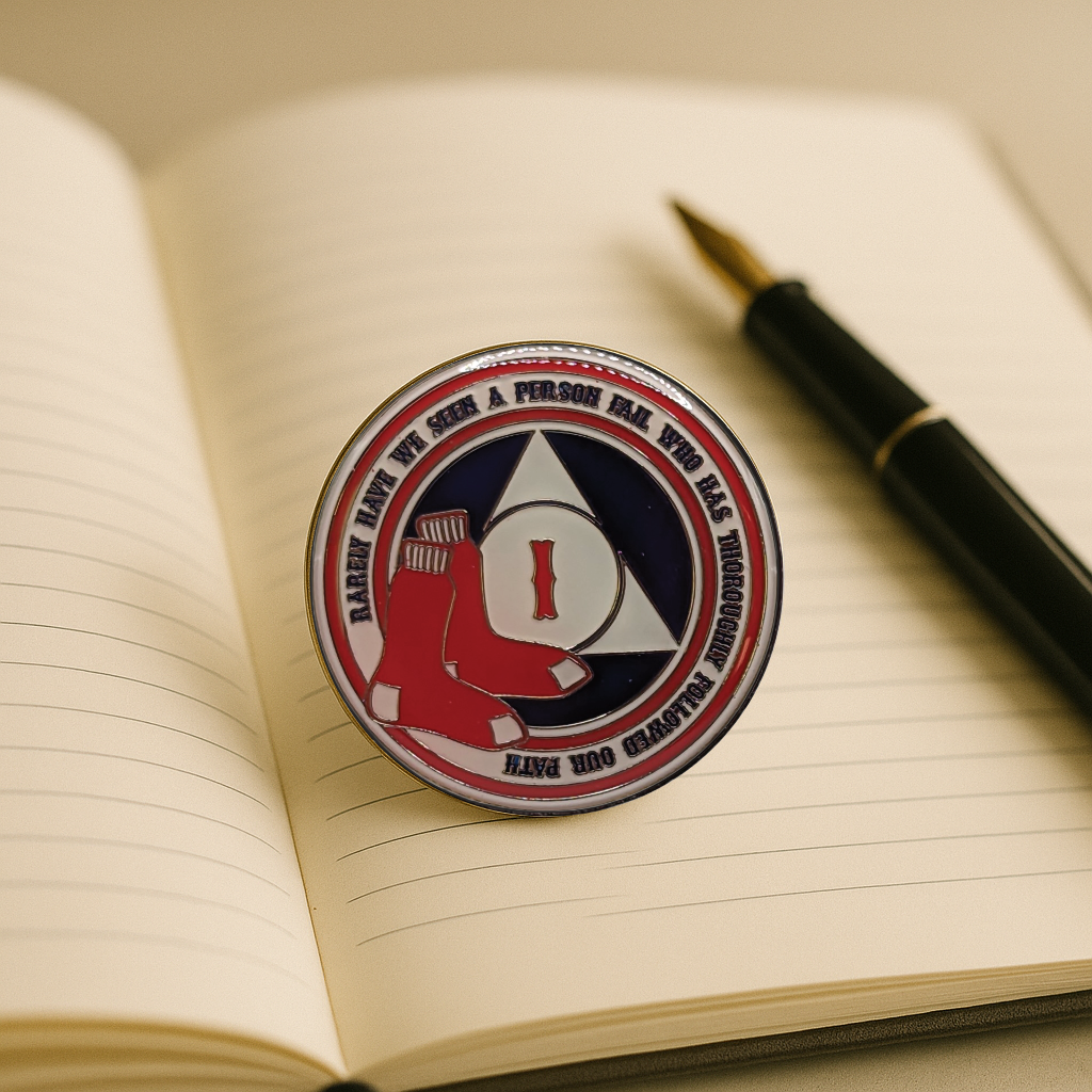 Red Sox AA Coin 1-50yrs Sobriety Chip