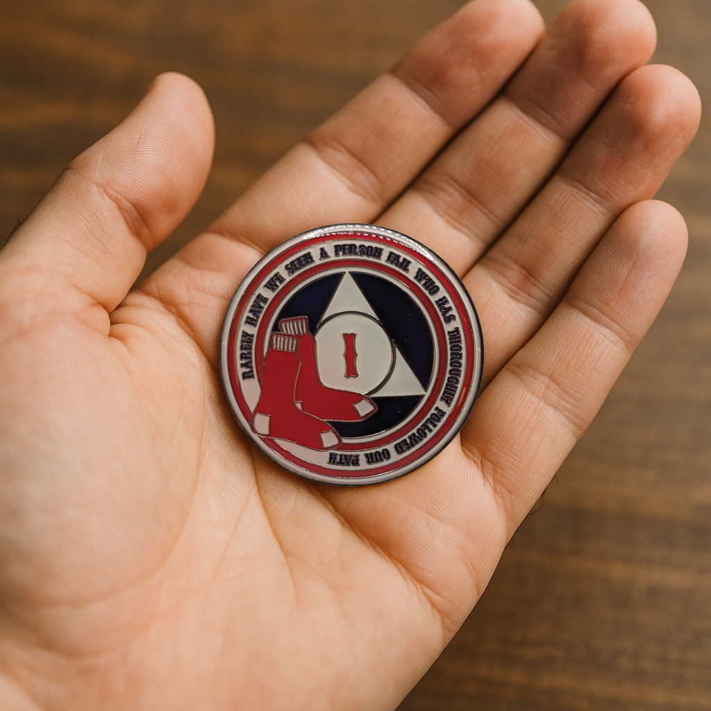 Red Sox AA Coin 1-50yrs Sobriety Chip