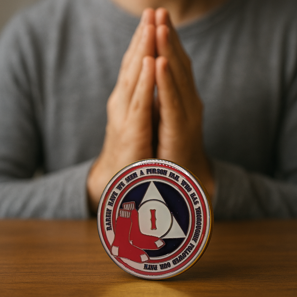 Red Sox AA Coin 1-50yrs Sobriety Chip