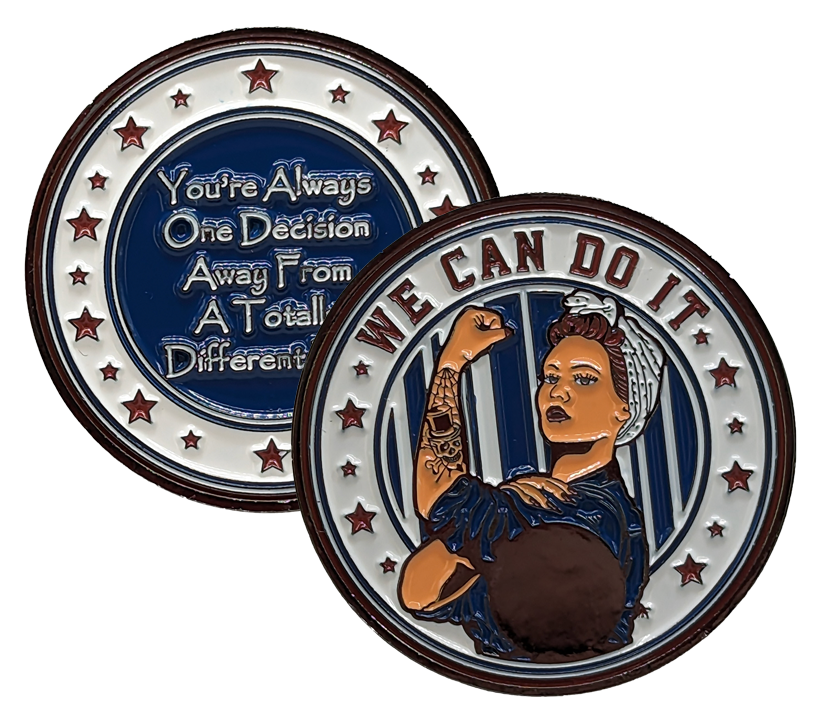 Patriotic Rosie AA Coin 24hr-65yrs Sobriety Chip