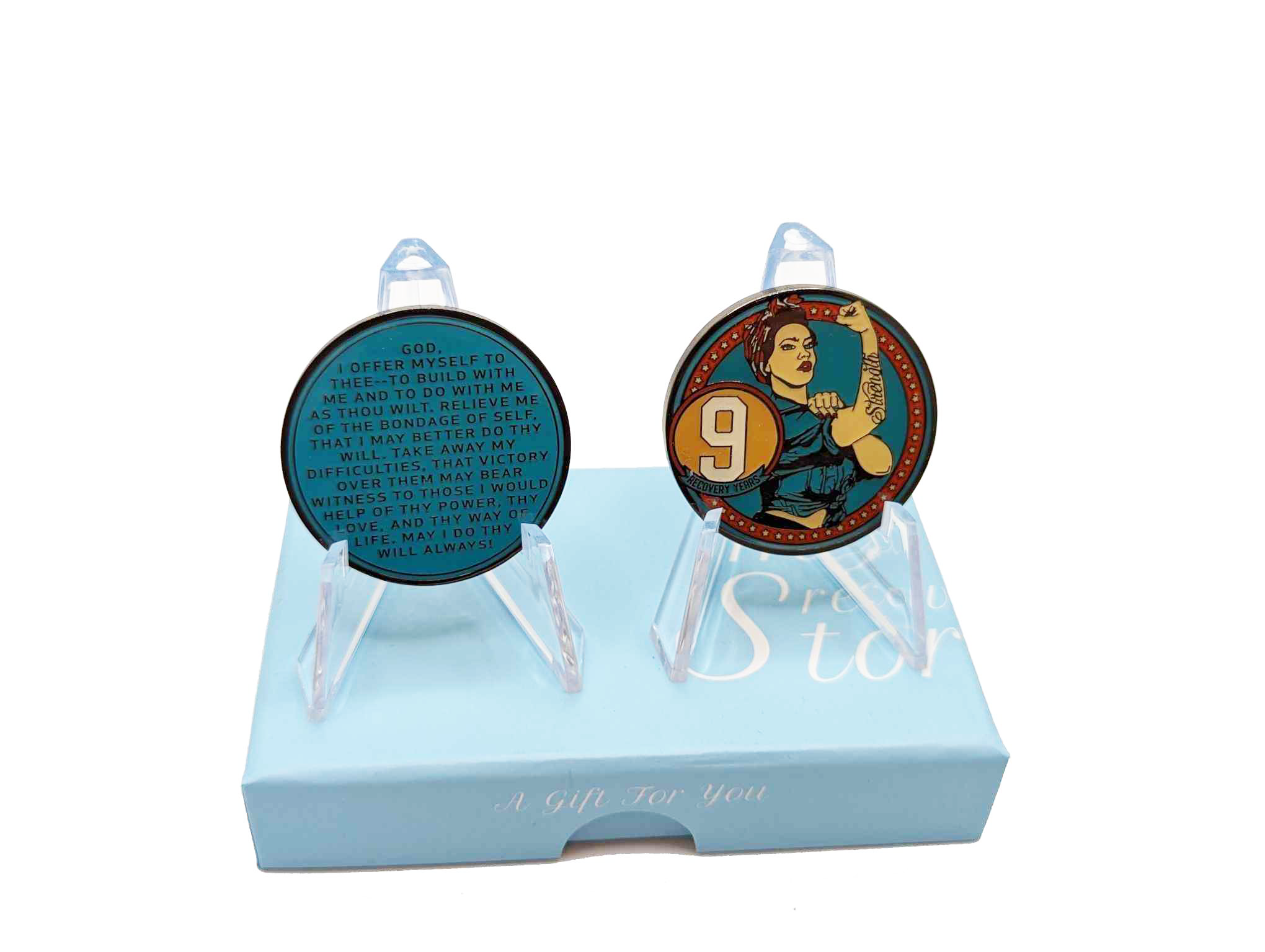 Rosie Recovery AA Coin 24hr-50yrs Sobriety Chip