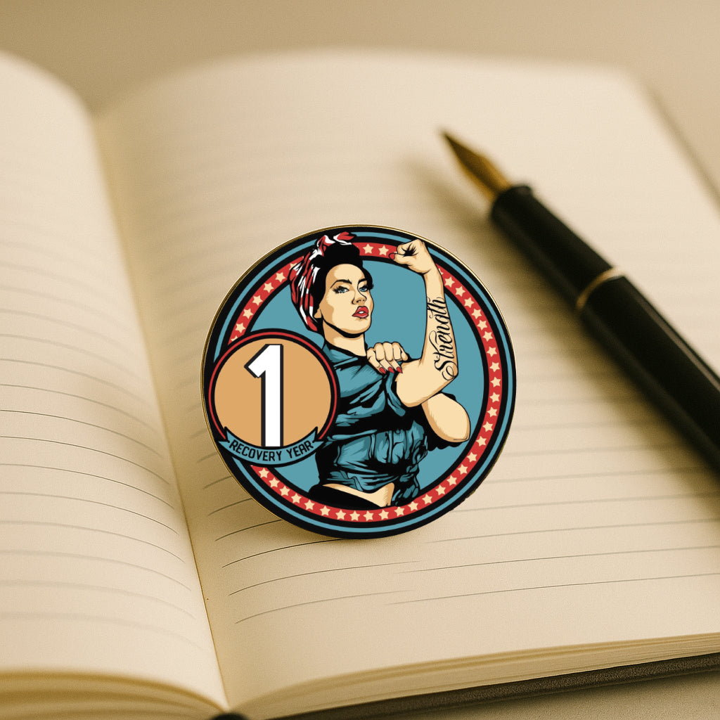 Rosie Recovery AA Coin 24hr-50yrs Sobriety Chip