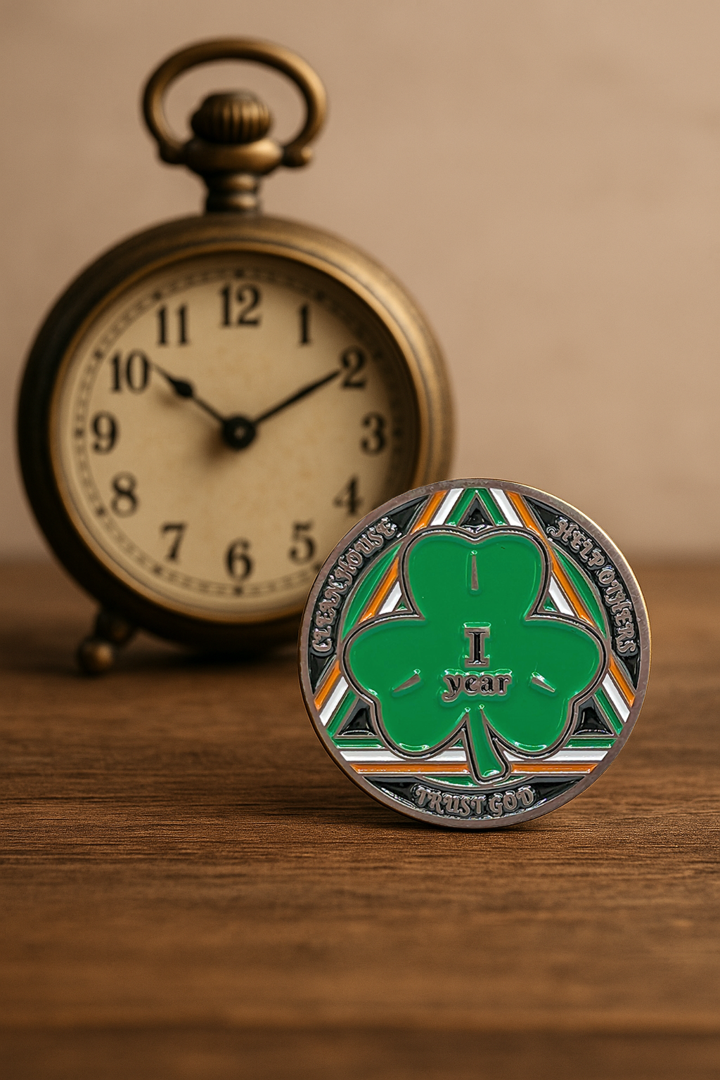 Irish Shamrock AA Coin 1-50yrs Sobriety Chip