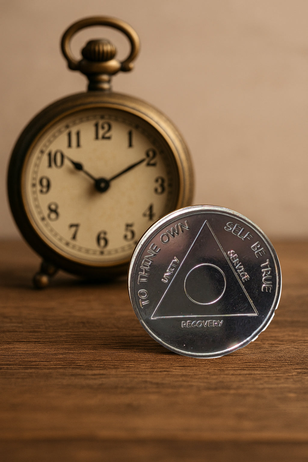 1 oz Silver AA Sobriety Coin – Custom Year Recovery Medallion with Serenity Prayer – Includes Gift Box & Display Stand