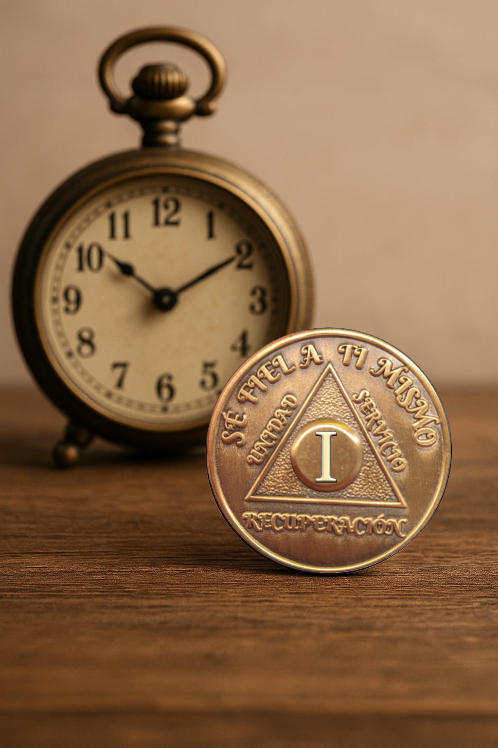 Spanish Sobriety Coin | 1-60 Years Engraved in Regular Numbers | AA Recovery Medallion