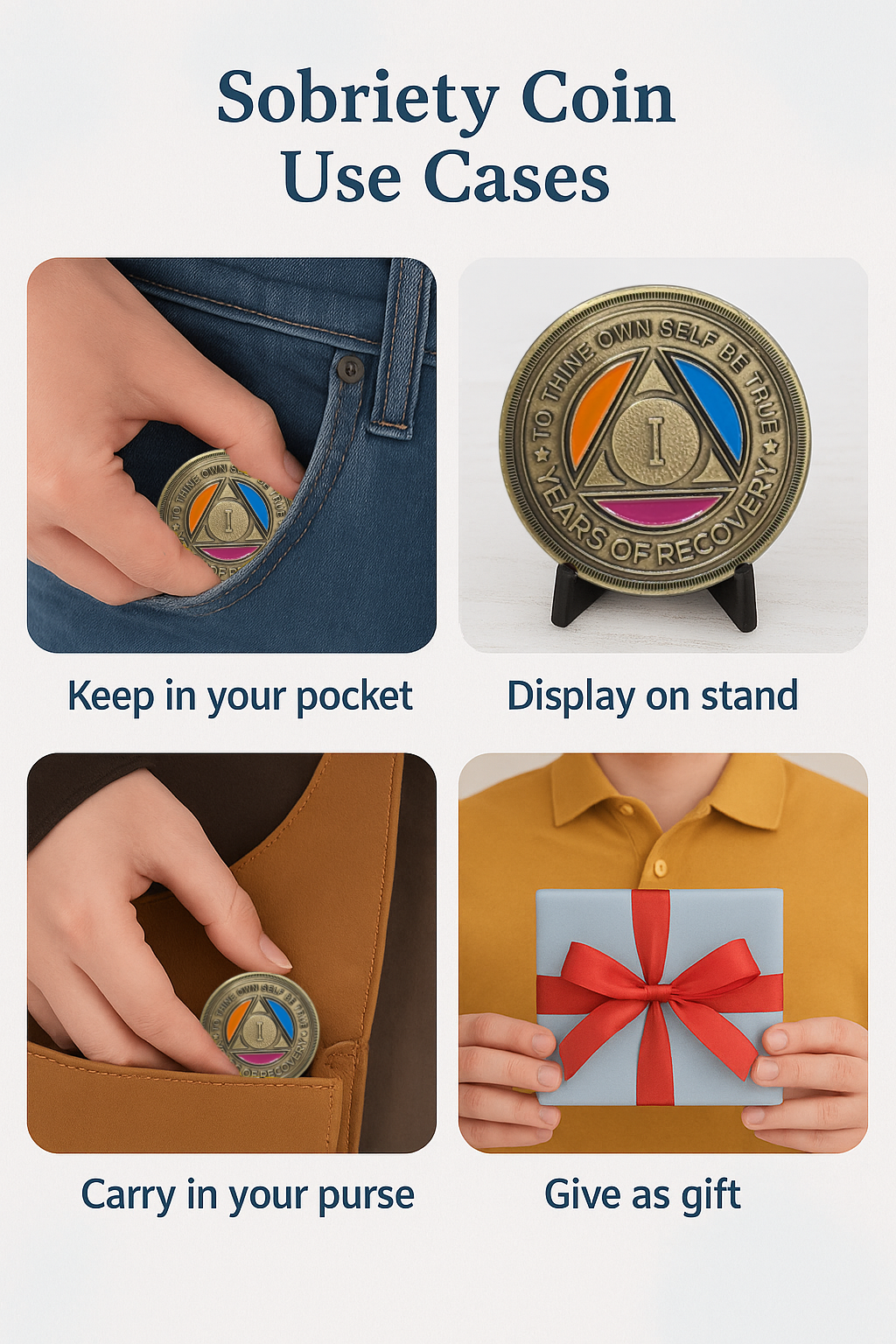 Colorful Roman Numeral AA Coin | 1-60 Years | Custom Engraving Option Available