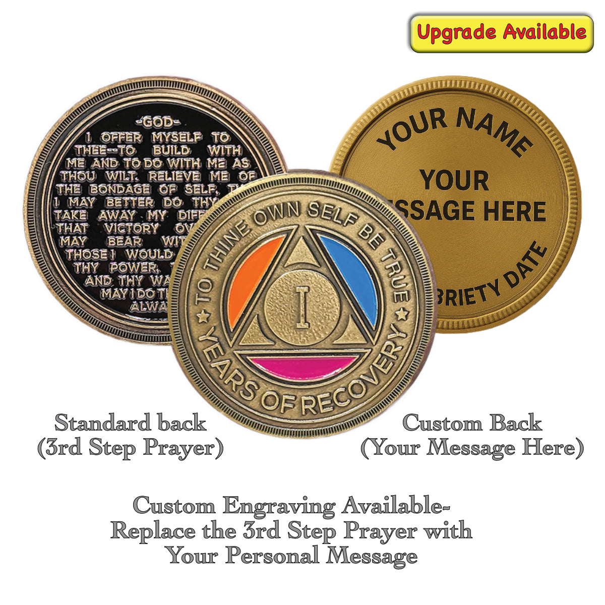Colorful Roman Numeral AA Coin | 1-60 Years | Custom Engraving Option Available