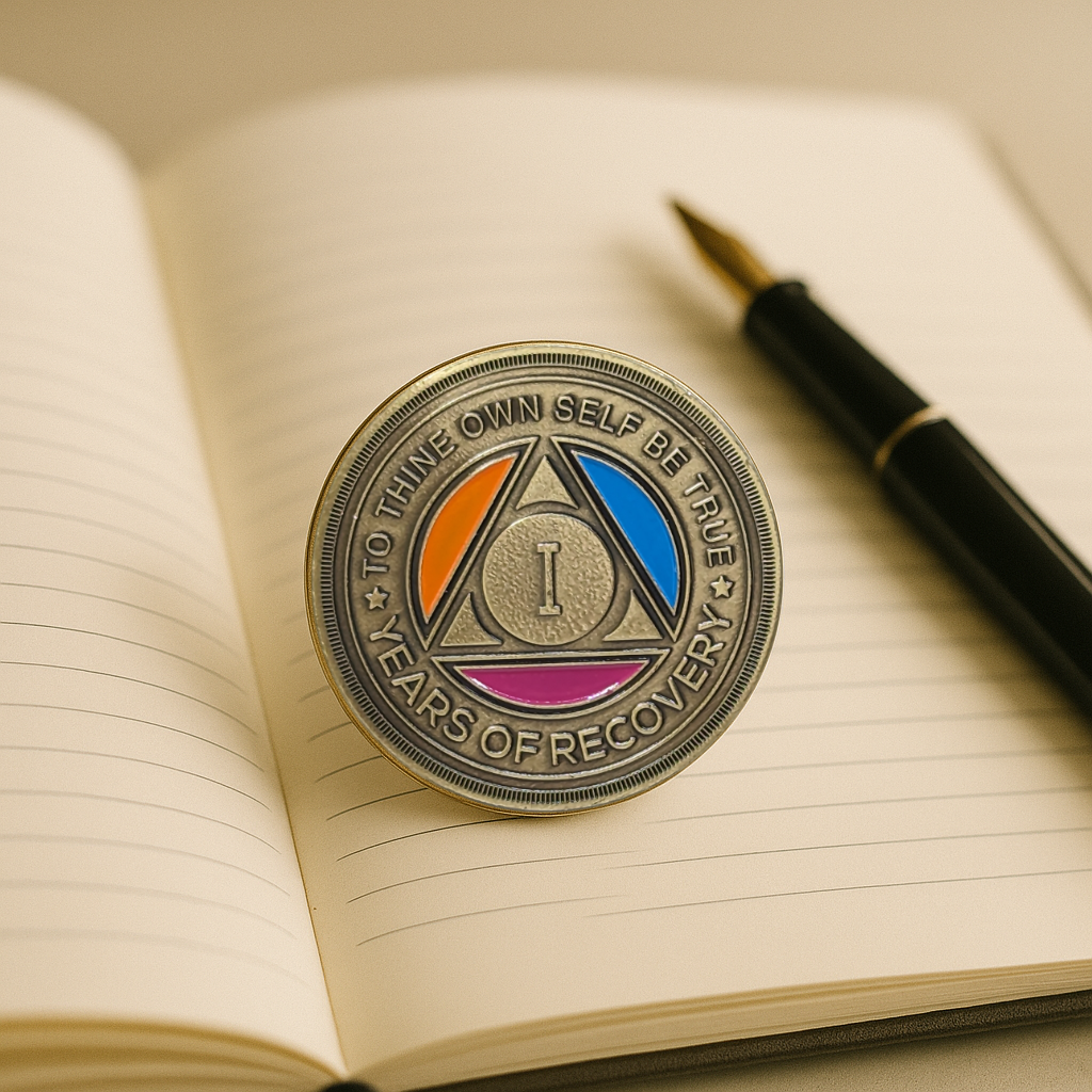 Colorful Roman Numeral AA Coin | 1-60 Years | Custom Engraving Option Available