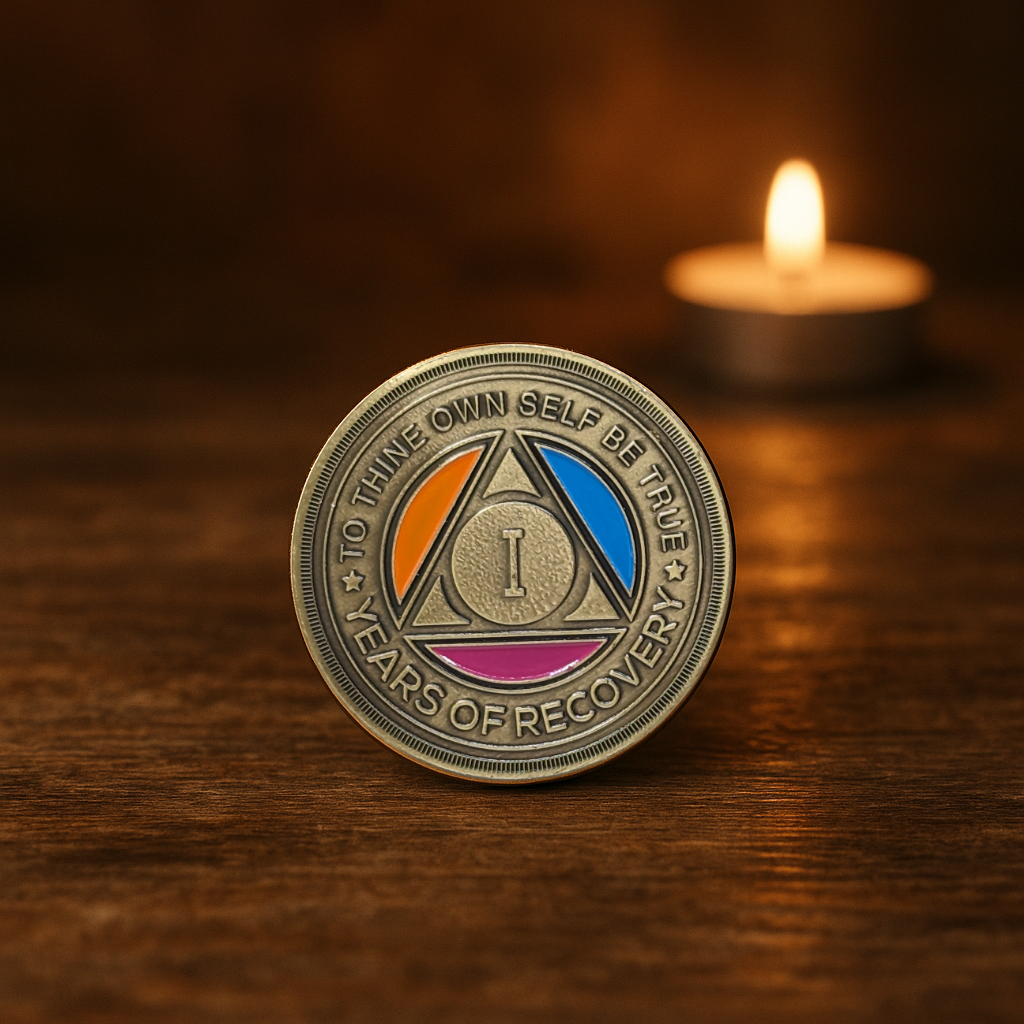 Colorful Roman Numeral AA Coin | 1-60 Years | Custom Engraving Option Available