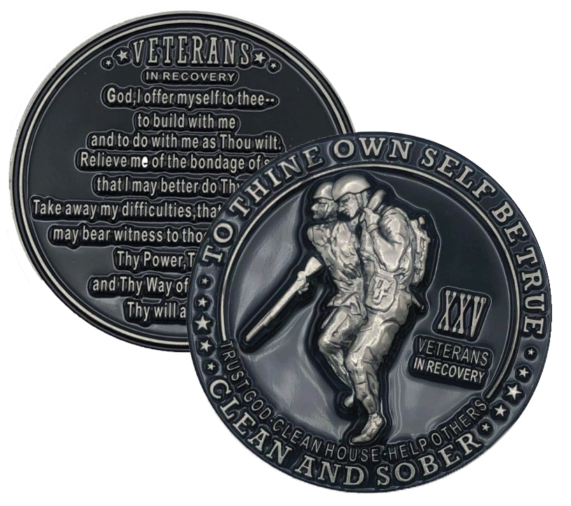 Veterans in Recovery AA Coin 24hrs-11months Sobriety Chip