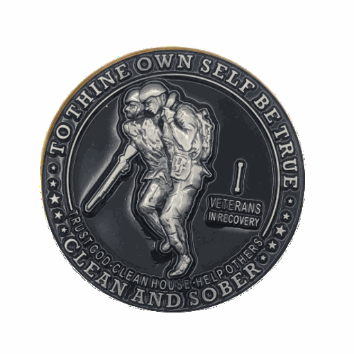 Veterans in Recovery AA Coin 1-60yrs Sobriety Chip