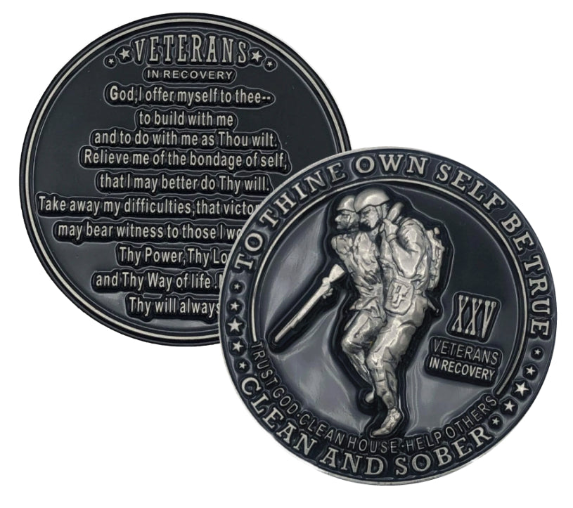 Veterans in Recovery AA Coin 1-60yrs Sobriety Chip