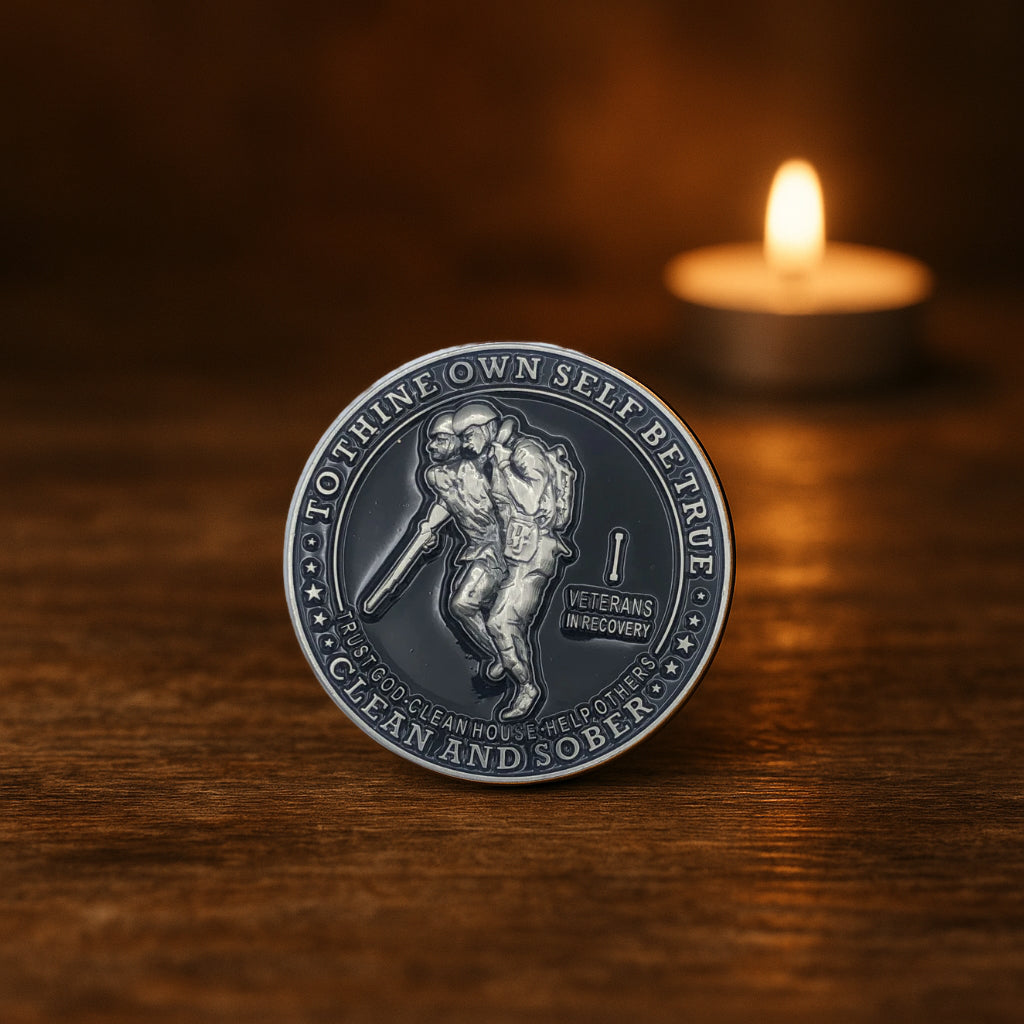 Veterans in Recovery AA Coin 1-60yrs Sobriety Chip