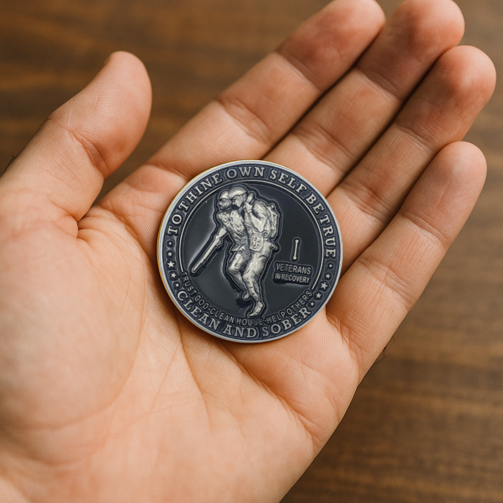 Veterans in Recovery AA Coin 1-60yrs Sobriety Chip