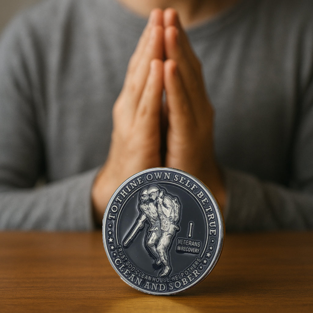 Veterans in Recovery AA Coin 1-60yrs Sobriety Chip