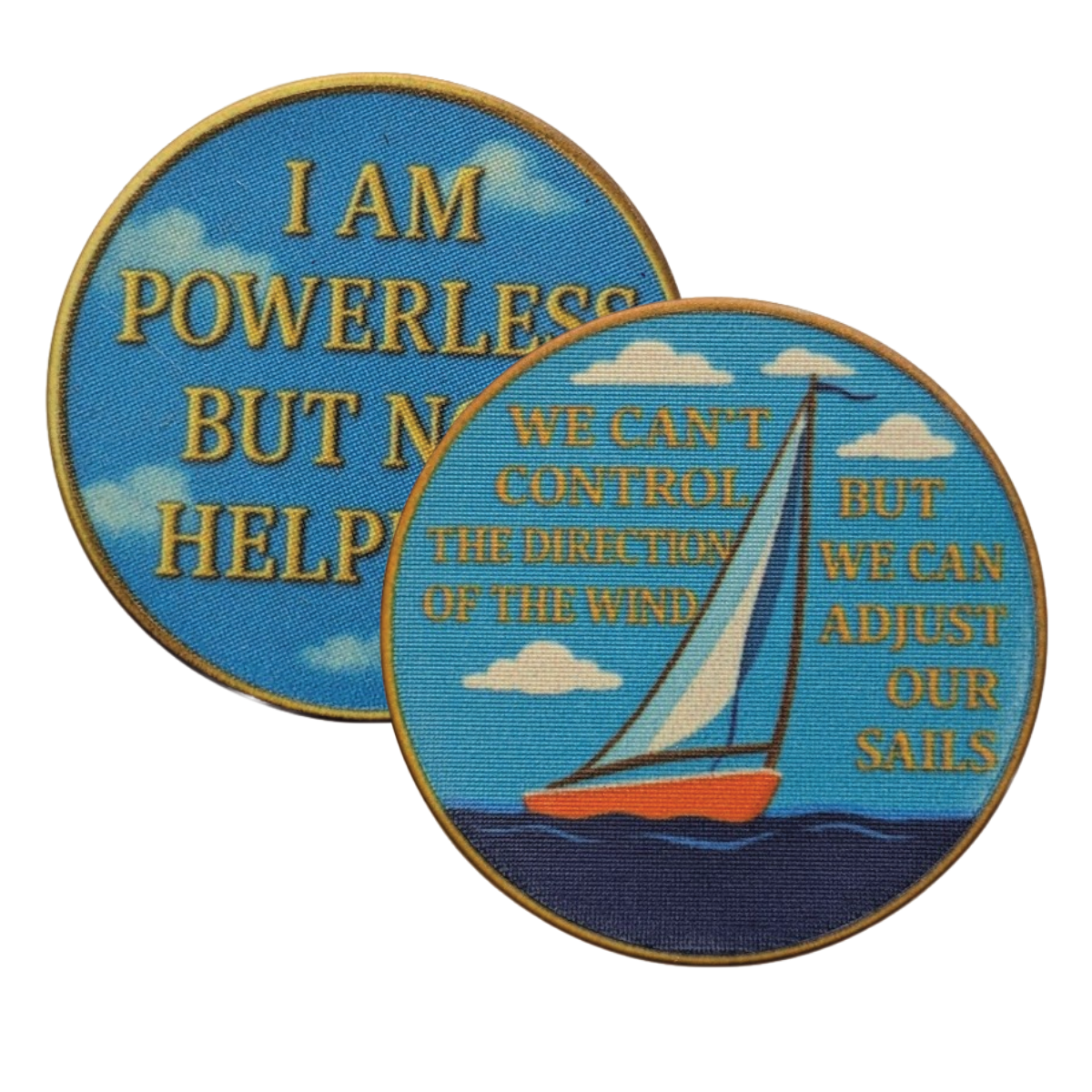 We Can’t Control Wind AA Chip – Double-Sided Wendell-Inspired Sobriety Token