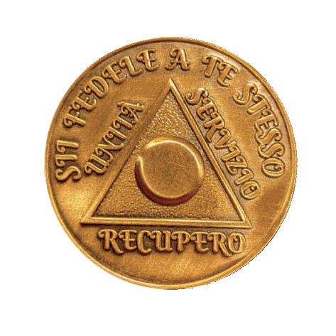 Italian Sobriety Coin | 1-60 Years Engraved in Traditional Numbers | AA Recovery Medallion
