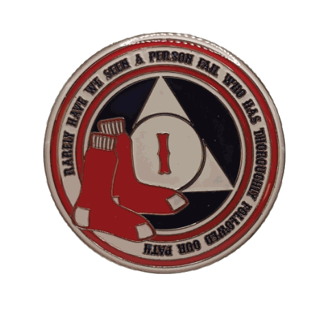 Red Sox AA Coin 1-50yrs Sobriety Chip