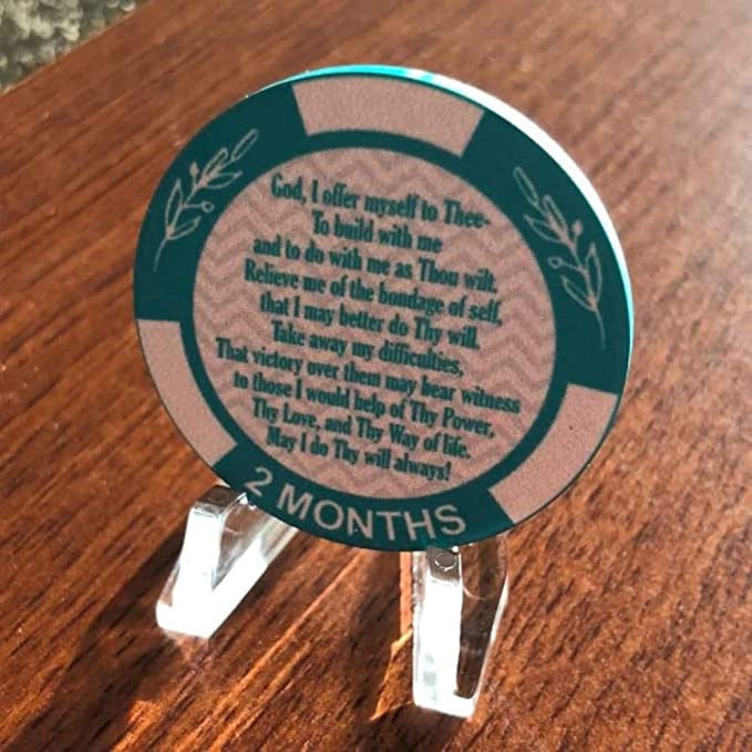 AA Monthly Sobriety Dog Tag with Chip