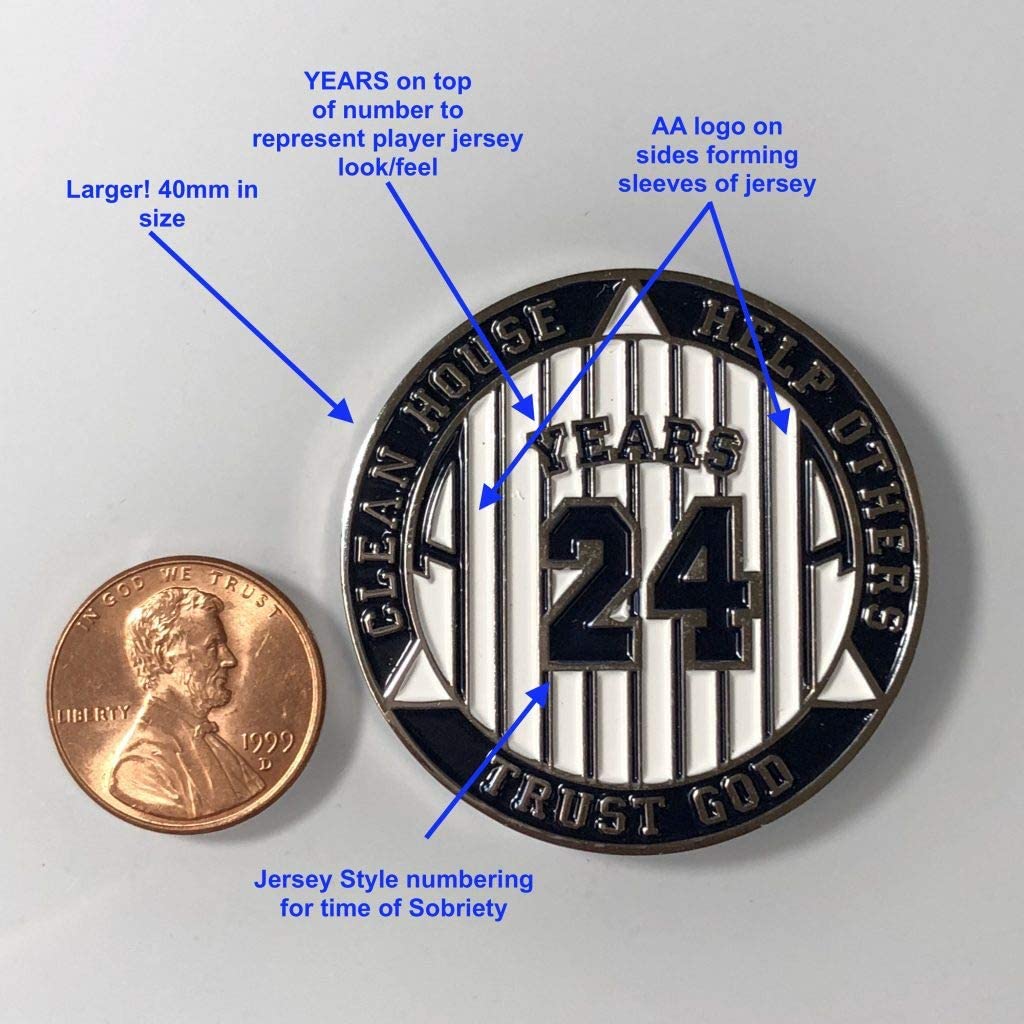 NY Yankee AA Coin 1-50yrs Sobriety Chip