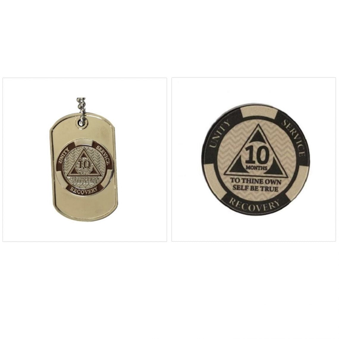 AA Monthly Sobriety Dog Tag with Chip