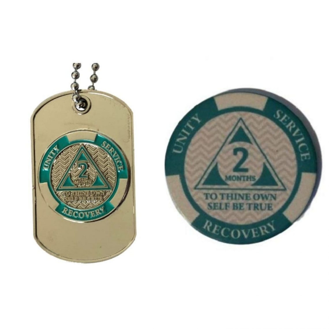 AA Monthly Sobriety Dog Tag with Chip