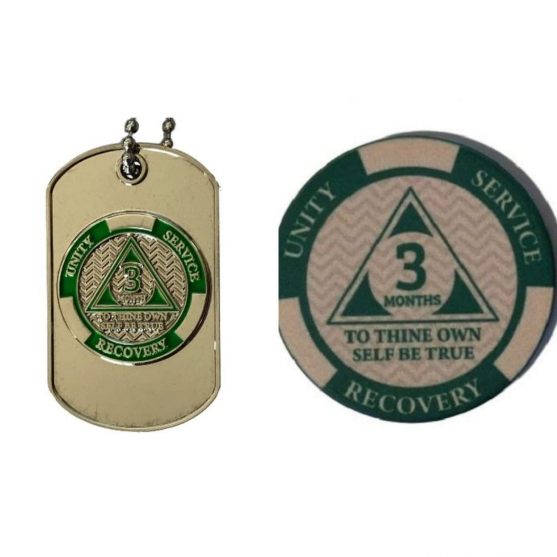 AA Monthly Sobriety Dog Tag with Chip