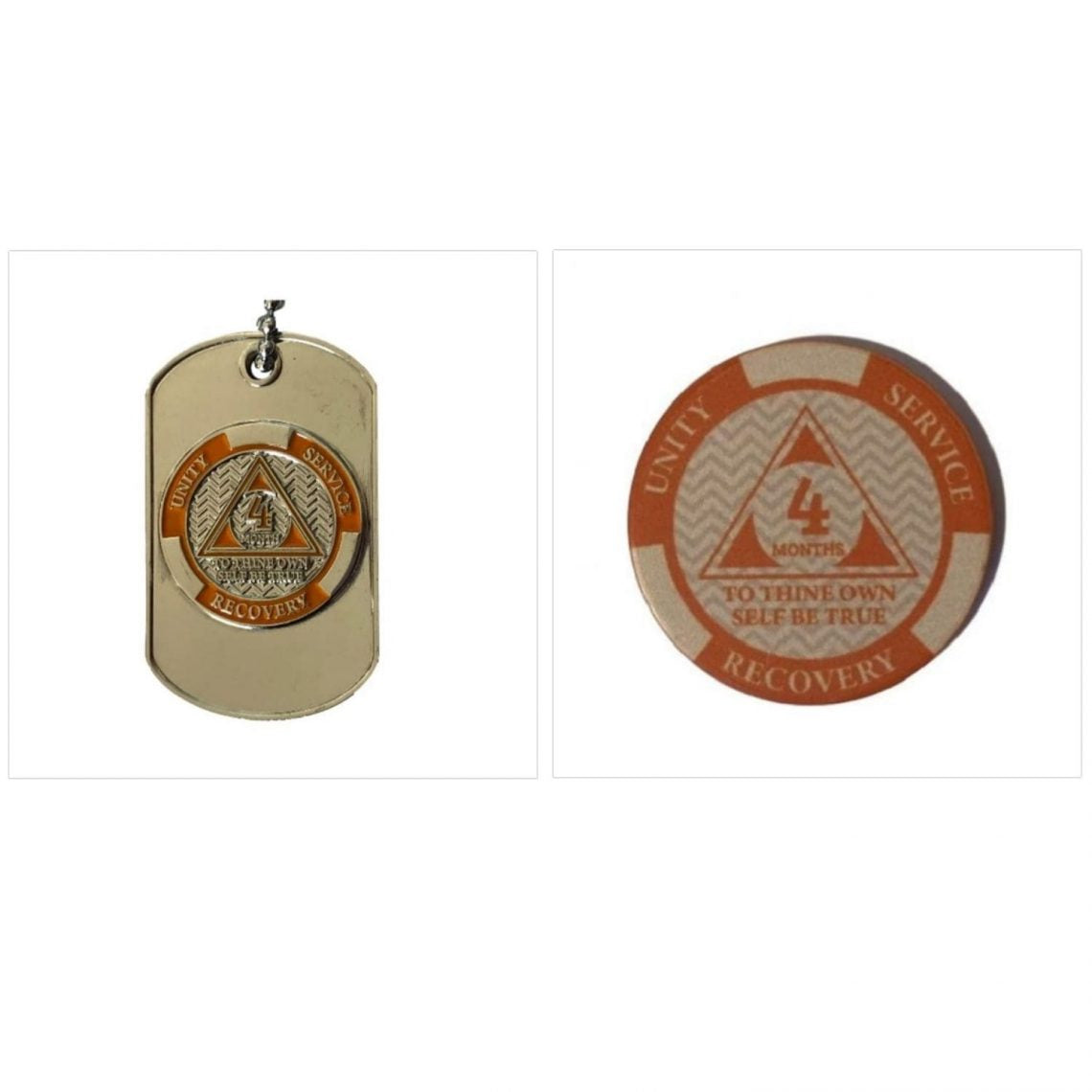 AA Monthly Sobriety Dog Tag with Chip