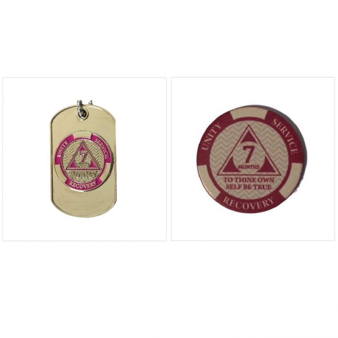 AA Monthly Sobriety Dog Tag with Chip