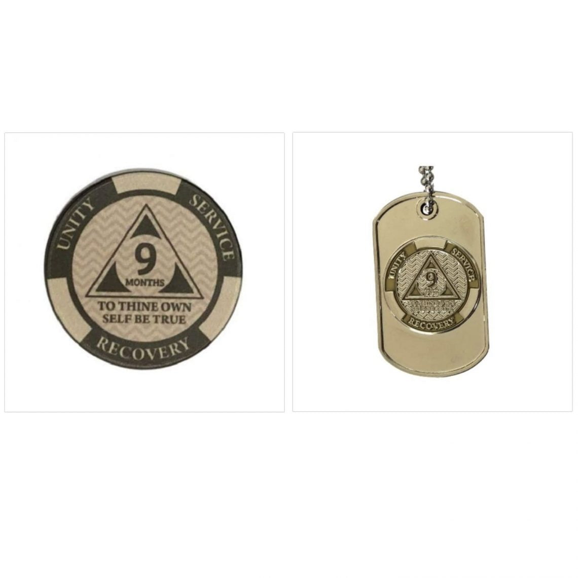 AA Monthly Sobriety Dog Tag with Chip