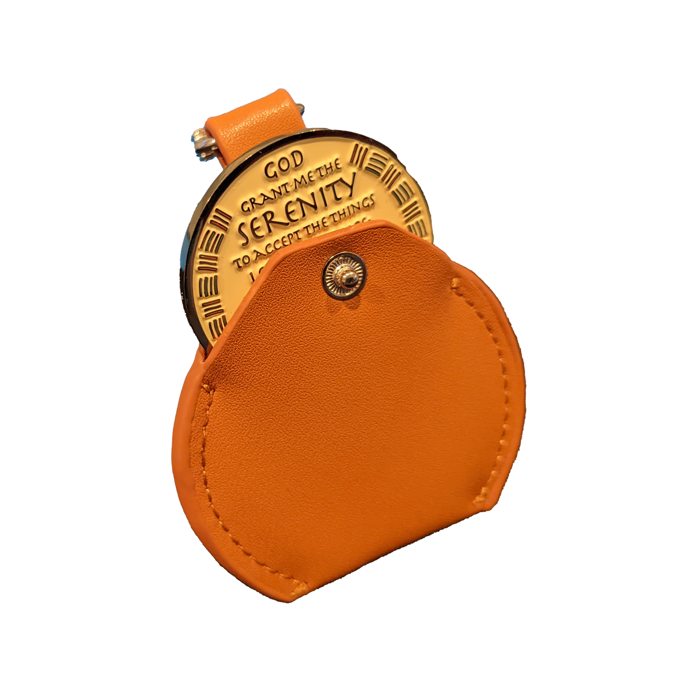 AA Coin Leather Keychain Holder for Sobriety Tokens