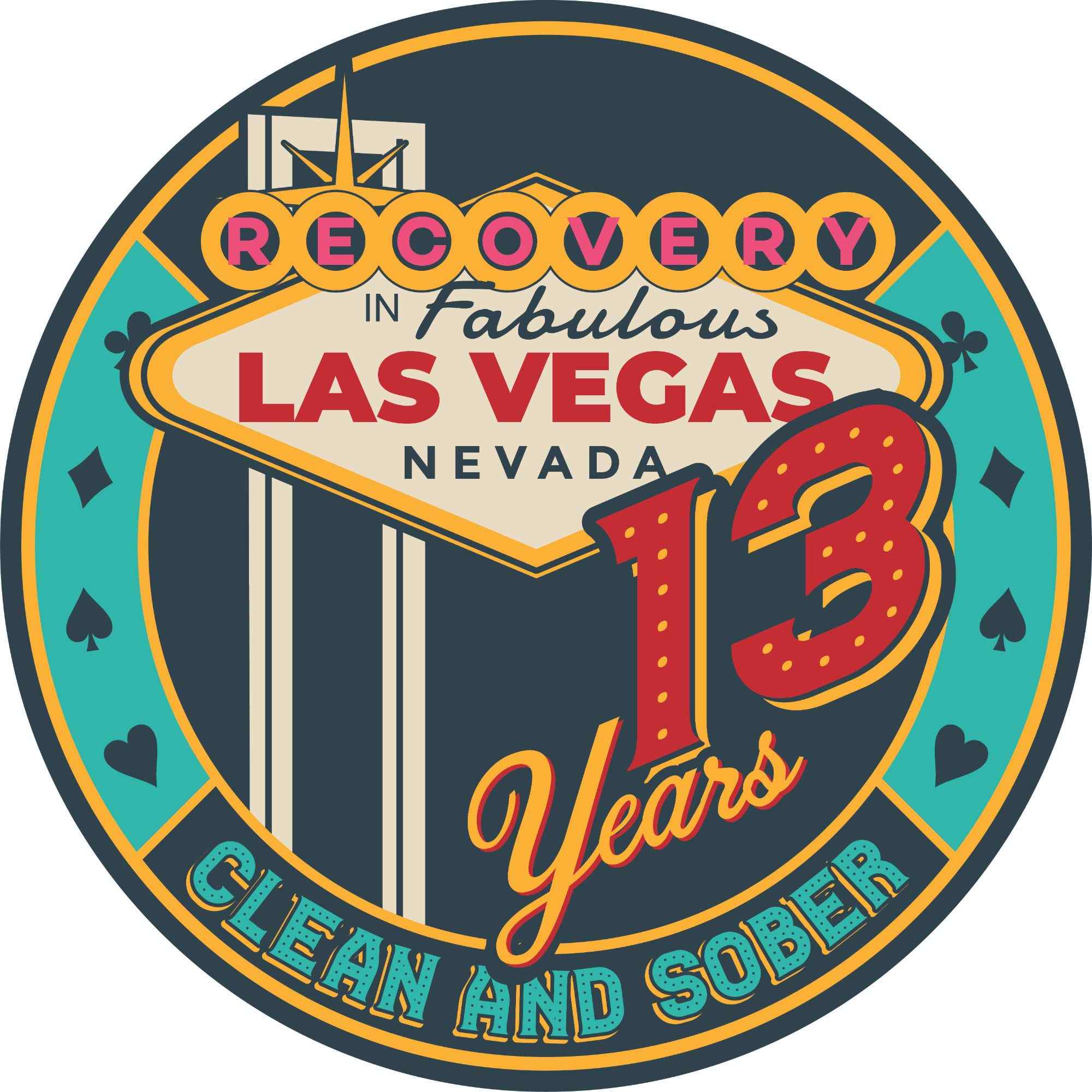 Las Vegas AA Coin 1-50yrs Sobriety Chip