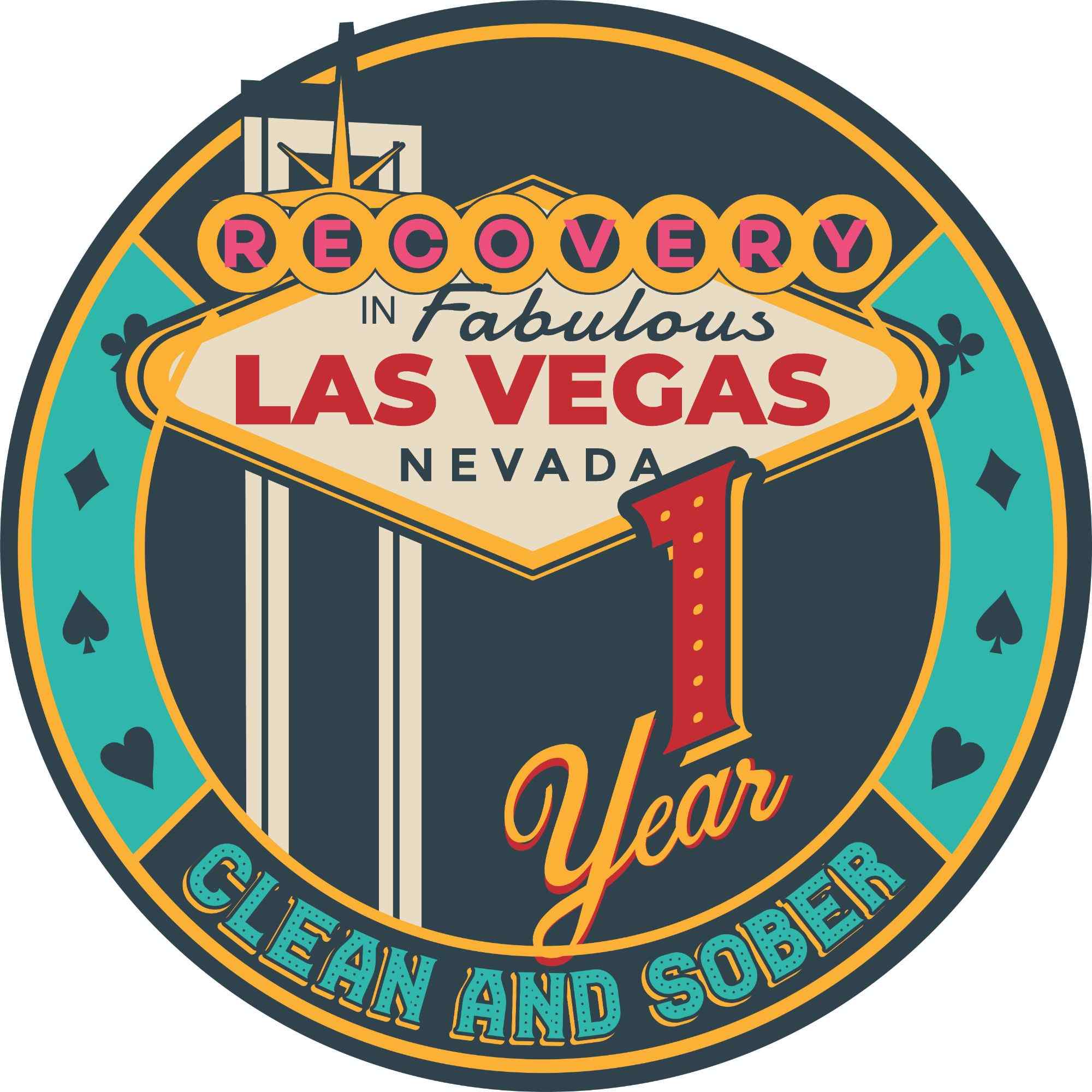 Las Vegas AA Coin 1-50yrs Sobriety Chip