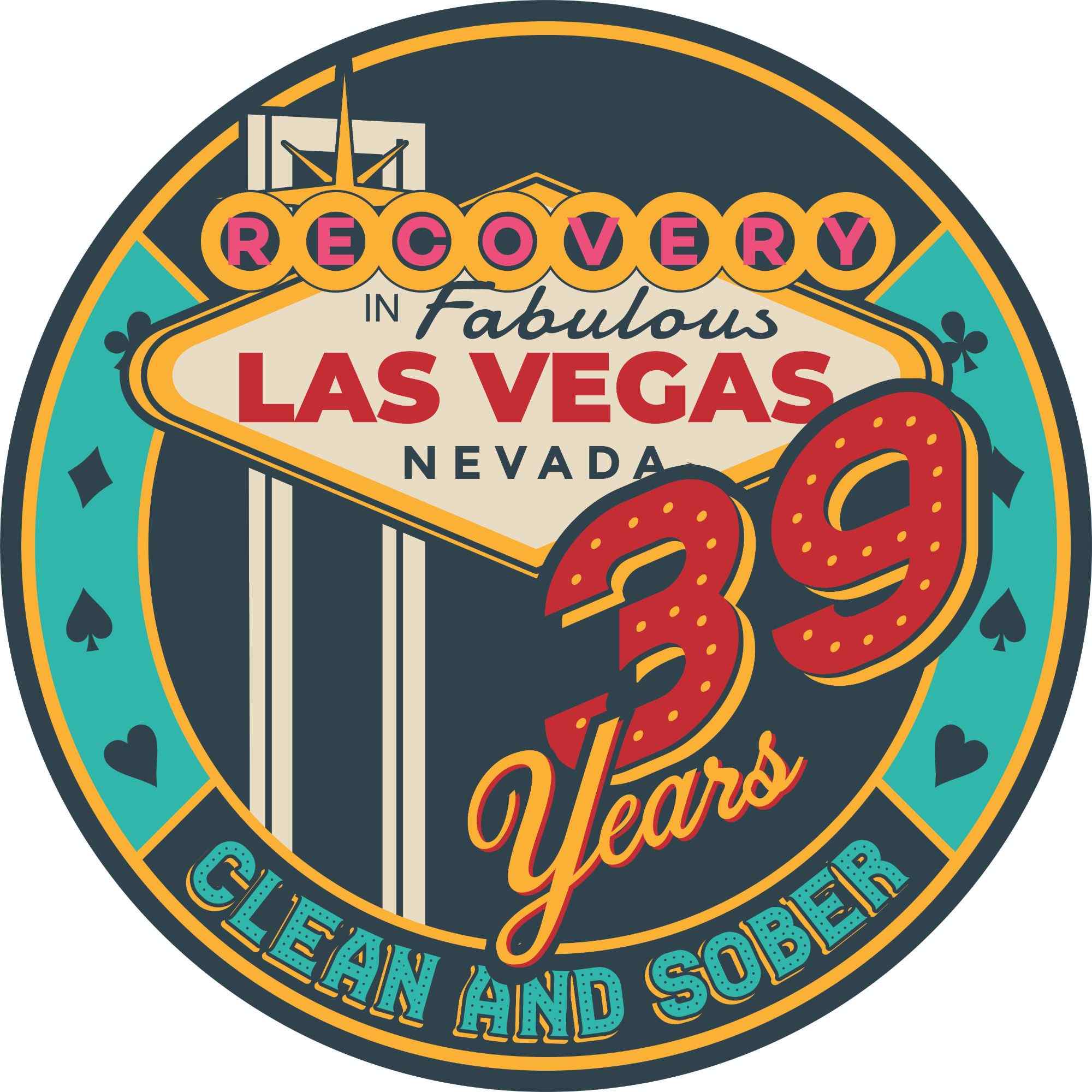 Las Vegas AA Coin 1-50yrs Sobriety Chip