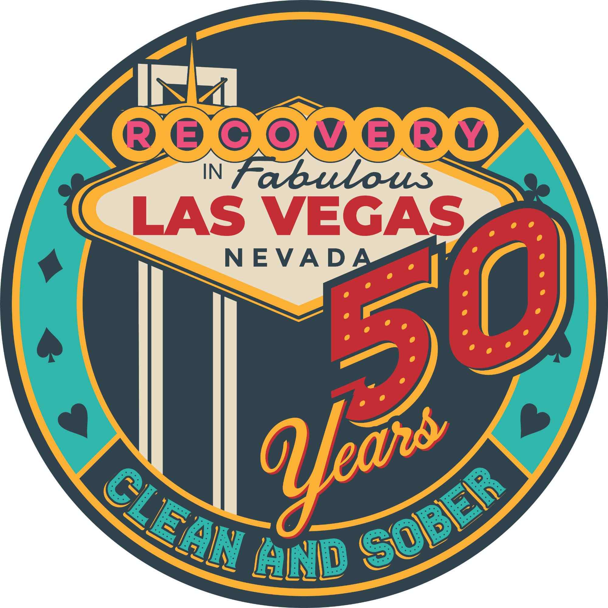 Las Vegas AA Coin 1-50yrs Sobriety Chip