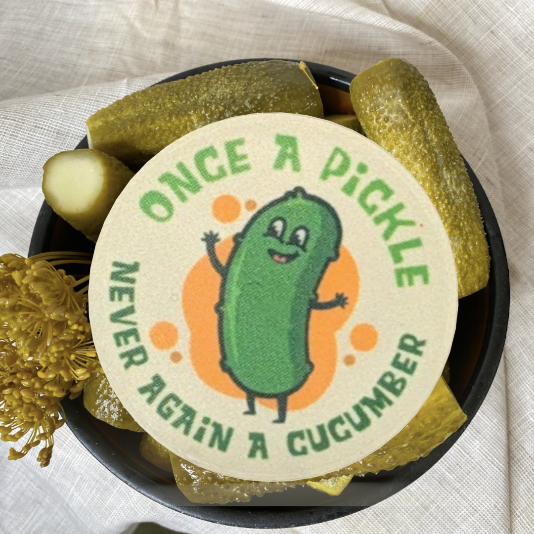 "Once a Pickle, Never Again a Cucumber" Sobriety Chip for Alcoholics Anonymous