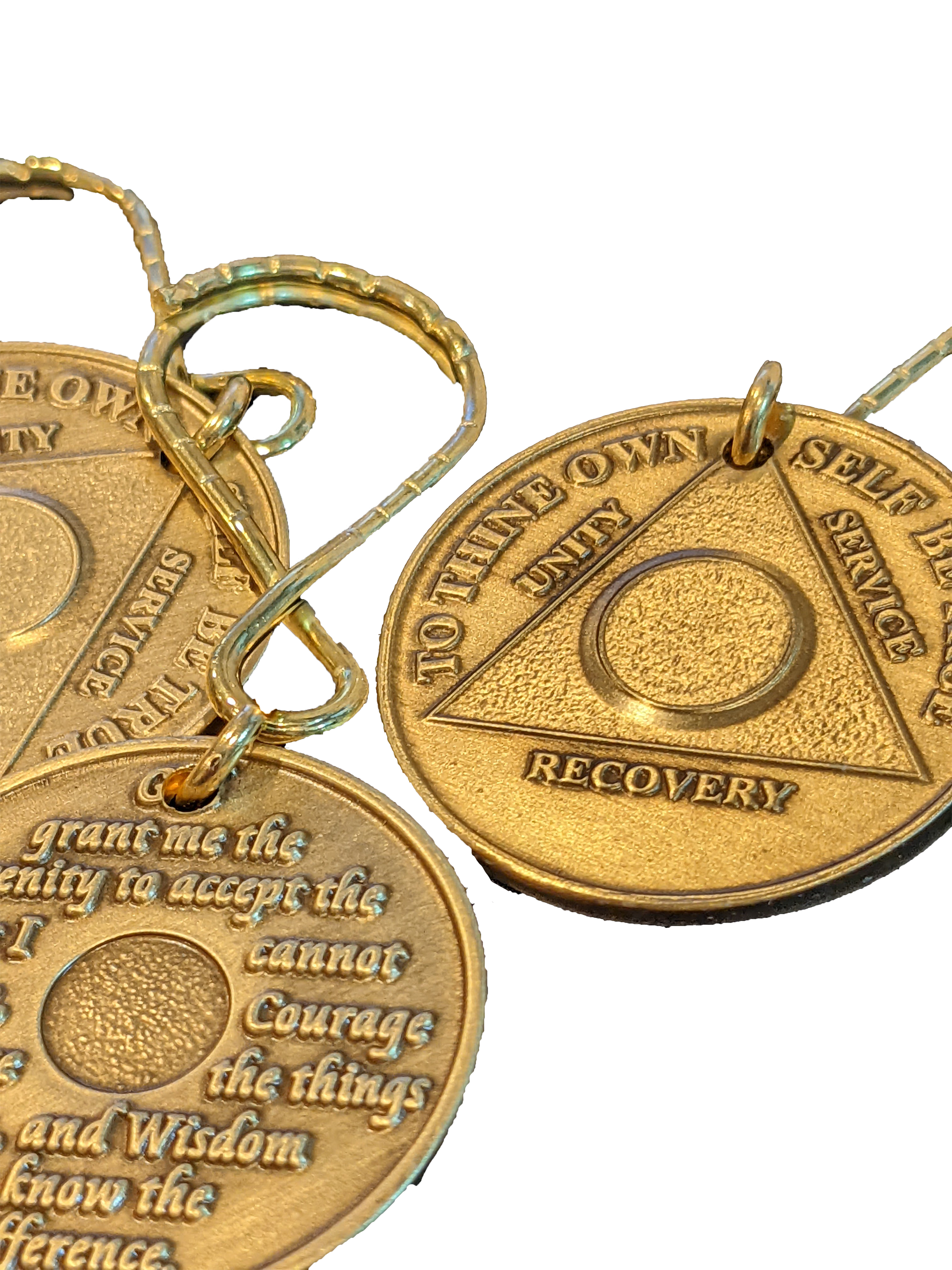 Yearly AA Sobriety Coin Keychain 24hr-75yrs