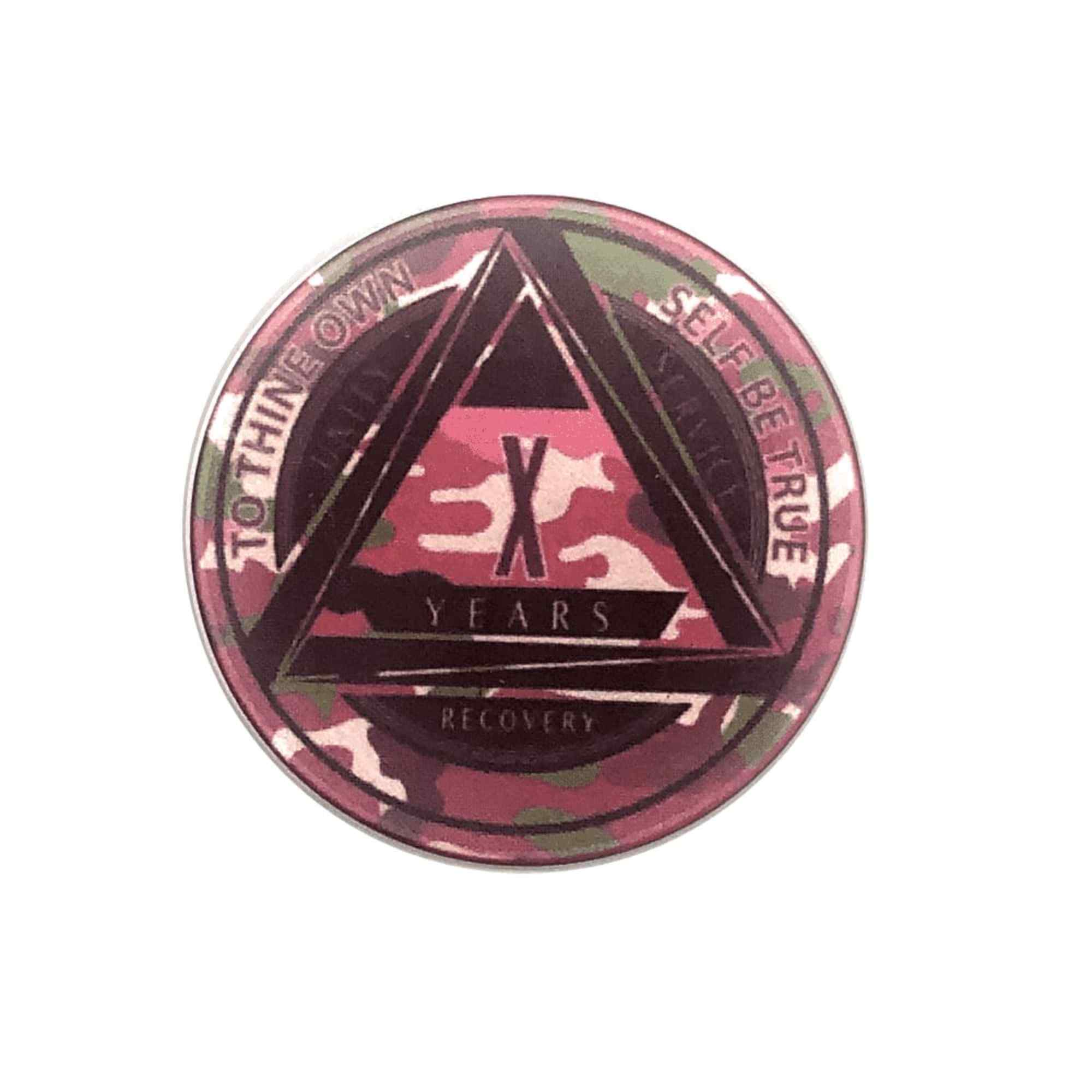 Pink Camo AA Coin 1-50yrs Sobriety Chip