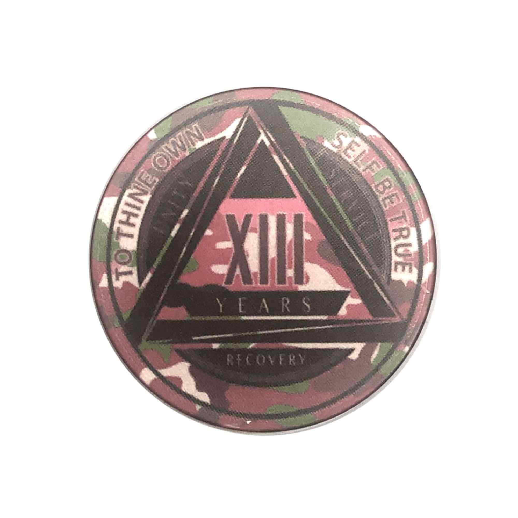 Pink Camo AA Coin 1-50yrs Sobriety Chip