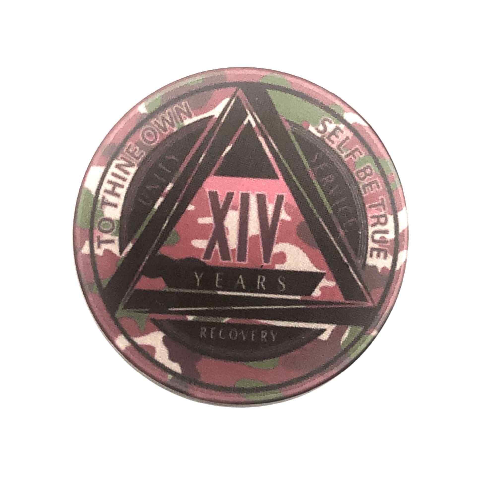 Pink Camo AA Coin 1-50yrs Sobriety Chip