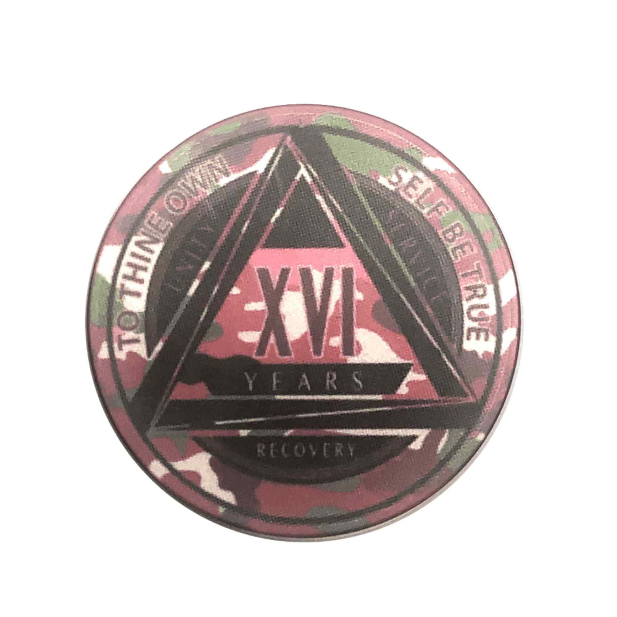 Pink Camo AA Coin 1-50yrs Sobriety Chip