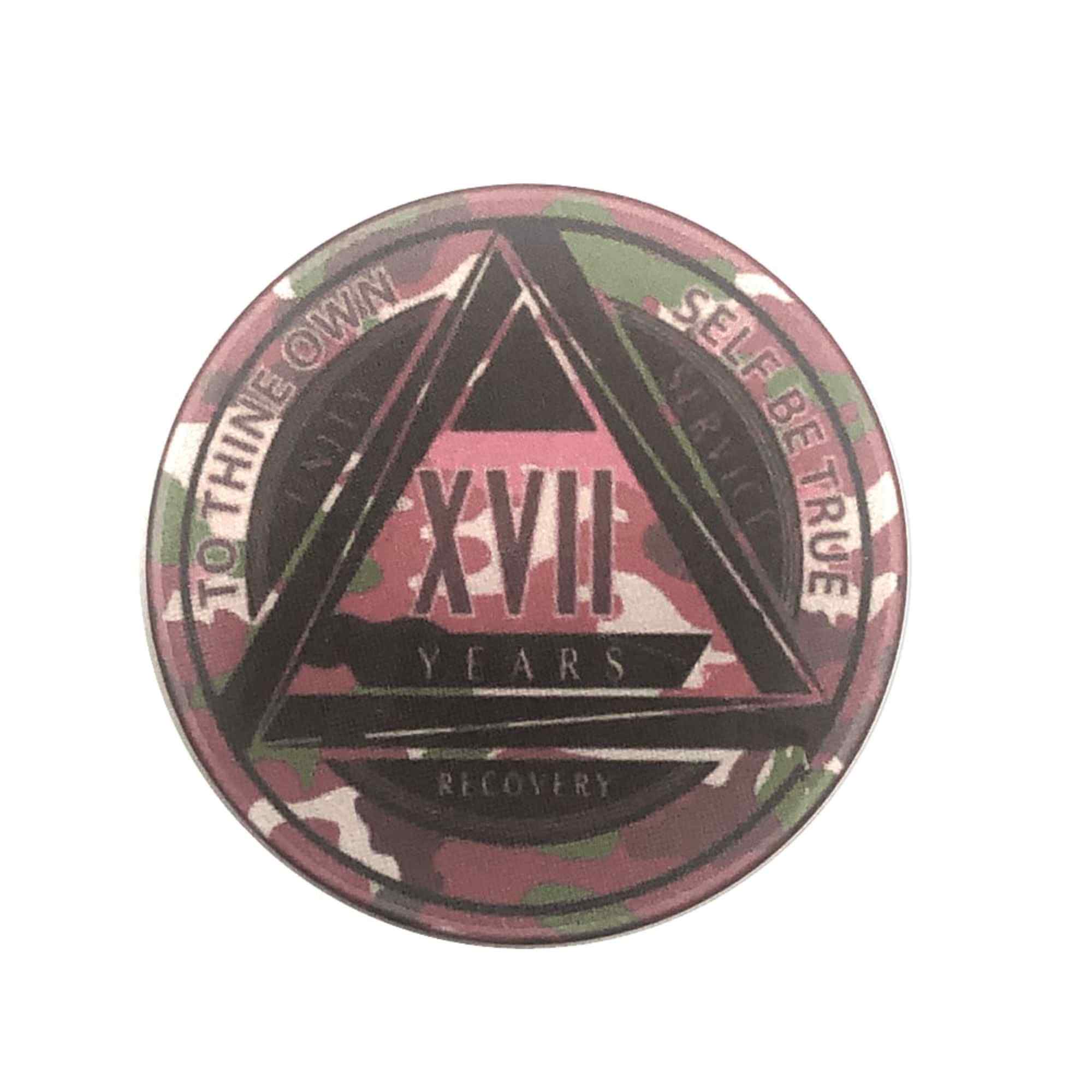 Pink Camo AA Coin 1-50yrs Sobriety Chip